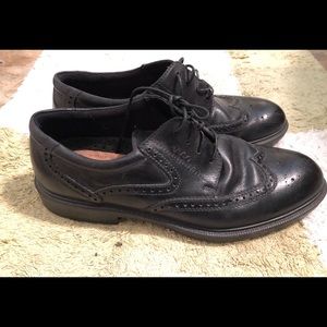 Ecco Atlanta Mens Black Leather Wingtip Oxfords
